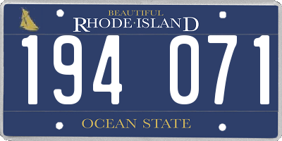 RI license plate 194071
