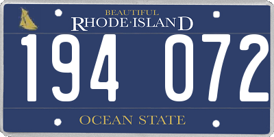RI license plate 194072