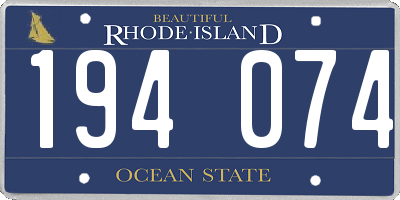 RI license plate 194074
