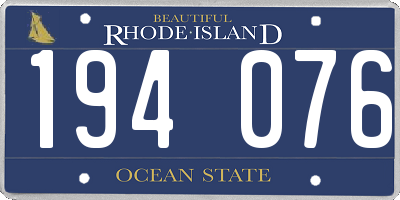 RI license plate 194076