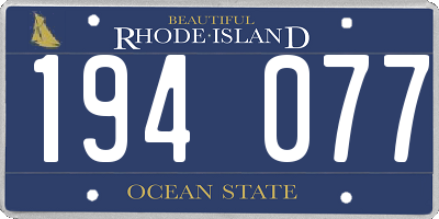 RI license plate 194077
