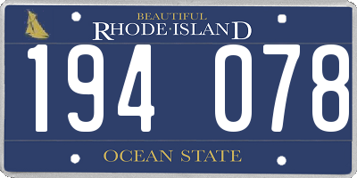 RI license plate 194078