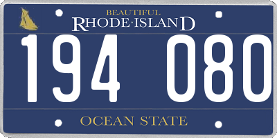RI license plate 194080