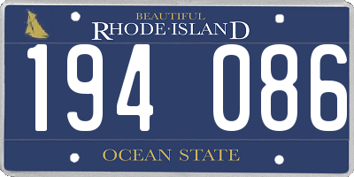 RI license plate 194086