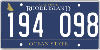 RI license plate 194098