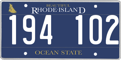 RI license plate 194102