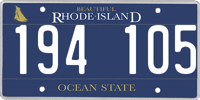 RI license plate 194105