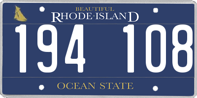 RI license plate 194108