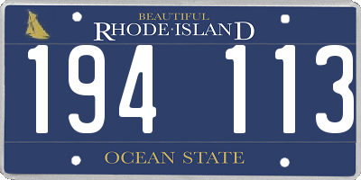 RI license plate 194113
