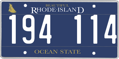 RI license plate 194114
