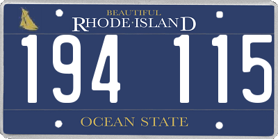 RI license plate 194115