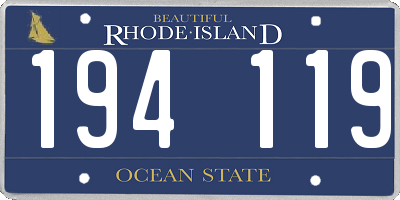 RI license plate 194119