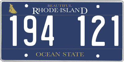 RI license plate 194121