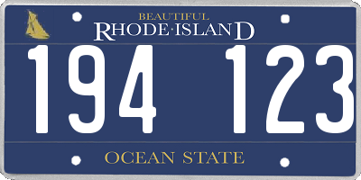 RI license plate 194123