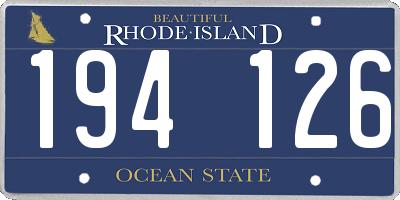 RI license plate 194126