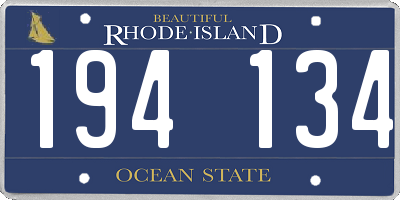 RI license plate 194134