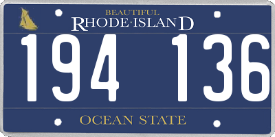 RI license plate 194136