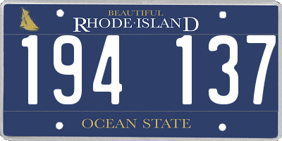RI license plate 194137