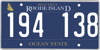 RI license plate 194138