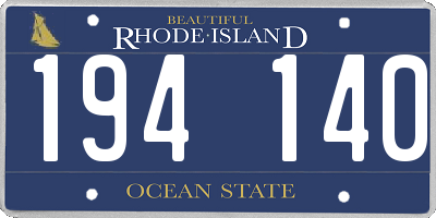 RI license plate 194140