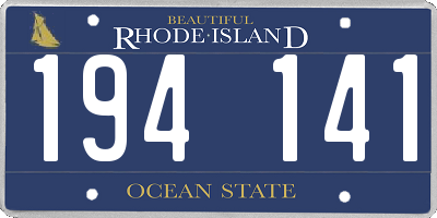RI license plate 194141