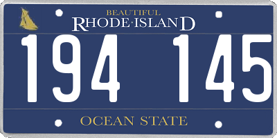 RI license plate 194145