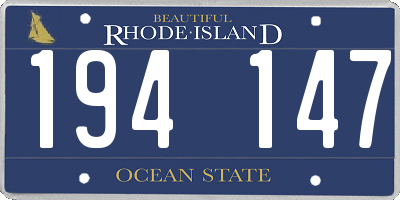 RI license plate 194147