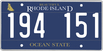 RI license plate 194151