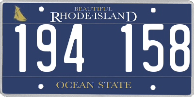 RI license plate 194158