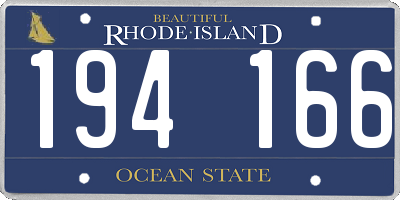 RI license plate 194166