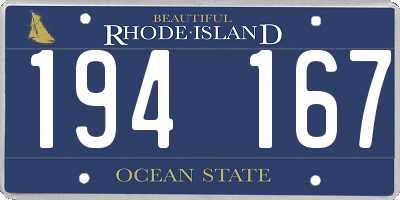 RI license plate 194167