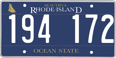 RI license plate 194172