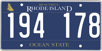 RI license plate 194178