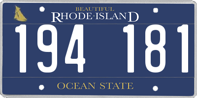 RI license plate 194181