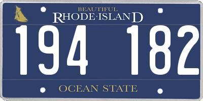 RI license plate 194182