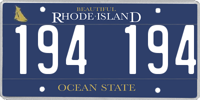 RI license plate 194194