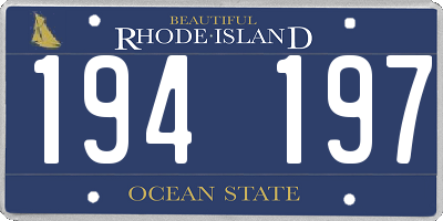 RI license plate 194197