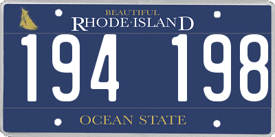 RI license plate 194198