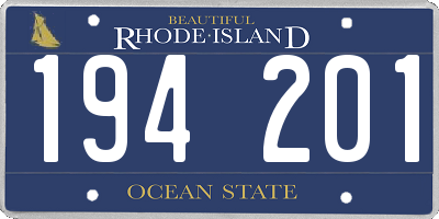 RI license plate 194201