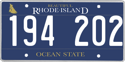 RI license plate 194202