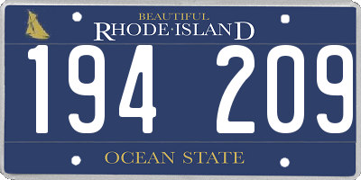 RI license plate 194209