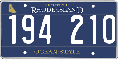 RI license plate 194210