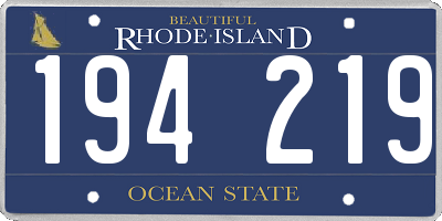 RI license plate 194219