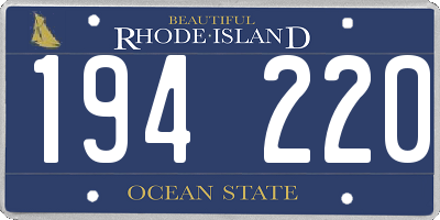 RI license plate 194220