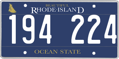 RI license plate 194224