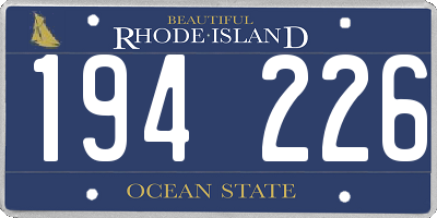 RI license plate 194226