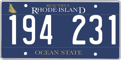RI license plate 194231