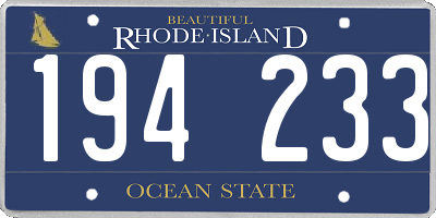 RI license plate 194233