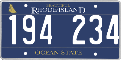 RI license plate 194234