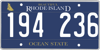 RI license plate 194236